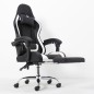 Scaun ergonomic pentru gaming, cotiere, tetiera, suport lombar, spatar rabatabil, suport picioare, inaltime reglabila Scaun ergonomic pentru gaming, cotiere, tetiera, suport lombar, spatar rabatabil, suport picioare, inaltime reglabila