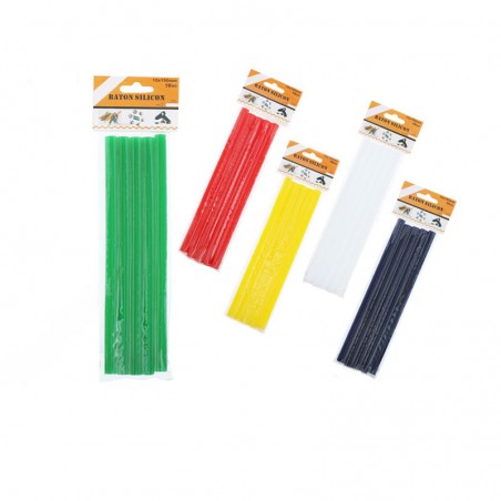 Batoane de silicon colorat, set 5 bucati, diametru 10 mm, lungime 190 mm