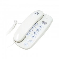 Telefon fix cu fir, montabil pe perete tastatura iluminata, redial, mute, flash, alb, RESIGILAT
