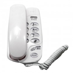 Telefon fix cu fir, montabil pe perete tastatura iluminata, redial, mute, flash, alb, RESIGILAT