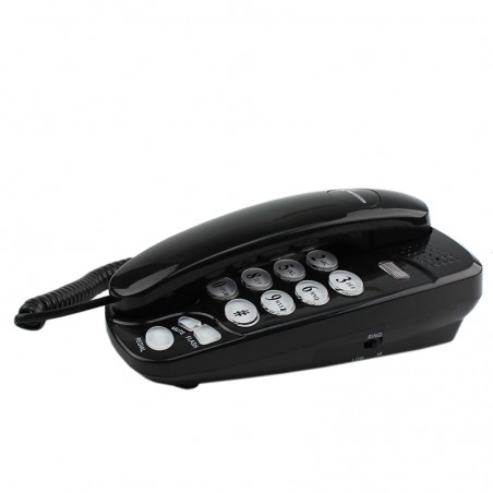 Telefon fix cu fir, montabil pe perete tastatura iluminata, redial, mute, flash, negru, RESIGILAT