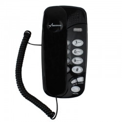 Telefon fix cu fir, montabil pe perete tastatura iluminata, redial, mute, flash, negru, RESIGILAT