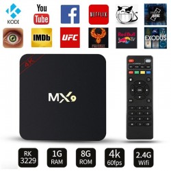 Mini PC Android TV Box, Airplay, Miracast, RAM 1GB, ROM 8GB, 4K, 3D, Kodi MX9