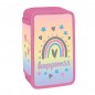 Penar echipat, Happiness, 3 compartimente cu fermoar, 39 piese, 20x13x6.5 cm Penar echipat, Happiness, 3 compartimente cu fermoar, 39 piese, 20x13x6.5 cm