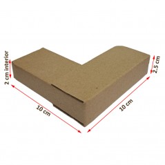 Coltare protectie pentru ambalare, carton captusit cu burete, forma L, 10 x 10 x 2,5 cm, natur
