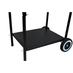Gratar Grill rotund mobil, de gradina, rafturi laterale, capac, Kaminer