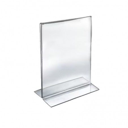 Rama transparenta tip suport, forma T, format 15 x 21 cm, plexiglas