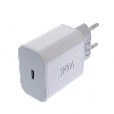 Incarcator retea, universal, USB C, PD 20W, 5V, alb