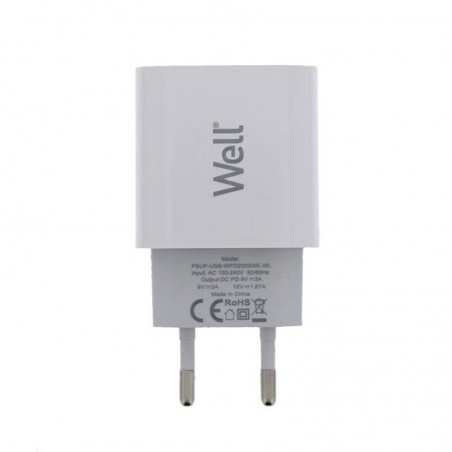 Incarcator retea, universal, USB C, PD 20W, 5V, alb