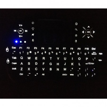 Mini tastatura bluetooth iluminata, touchpad, SmartTV PC XBox PS3, Rii i8+, RESIGILAT