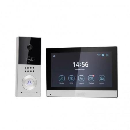 Video-interfon, monitor touch screen 7 inch, camera de supraveghere AHD, alarma, buton de panica, IP65