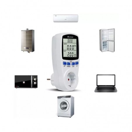 Contor digital monitorizare consum si cheltuieli, 3680 W, 4 butoane, alarma, 230V/50 Hz