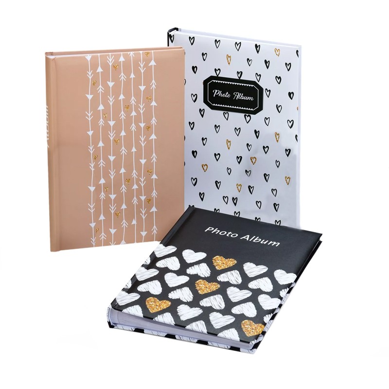 Album foto tip carte, 120 poze, 60 pagini, coperti cartonate, Golden Hearts