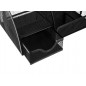 Organizator metalic pentru birou, 6 compartimente, 12.5 x 14 x 22 cm, negru Organizator metalic pentru birou, 6 compartimente, 12.5 x 14 x 22 cm, negru