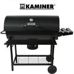 Gratar BBQ Grill pe carbuni, capac cu termometru, 2 rafturi pliabile, roti