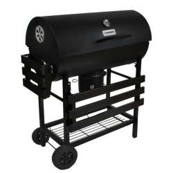 Gratar BBQ Grill pe carbuni, capac cu termometru, 2 rafturi pliabile, roti