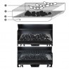Gratar BBQ Grill pe carbuni, capac cu termometru, 2 rafturi pliabile, roti