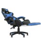 Scaun ergonomic de gaming, tetiera, suport retractabil picioare, sport lombar, inaltime reglabila, negru, albastru