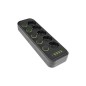 Prelungitor, 5 prize cu 5 porturi USB, 5 comutatoare, protectie suprasarcina, IP22, 2500W, 2 m, negru Prelungitor, 5 prize cu 5 porturi USB, 5 comutatoare, protectie suprasarcina, IP22, 2500W, 2 m, negru