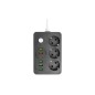 Prelungitor cu 6 porturi USB, 3 prize, comutator, IP22, 2500W, 2 m, ABS, alb