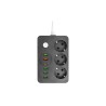 Prelungitor 3 prize schuko, 6 porturi USB, comutator, protectie suprasarcina, IP22, 2500W, 2m, ABS, alb