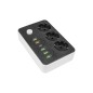 Prelungitor cu 6 porturi USB, 3 prize, comutator, IP22, 2500W, 2 m, ABS, alb