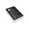 Prelungitor 3 prize schuko, 6 porturi USB, comutator, protectie suprasarcina, IP22, 2500W, 2m, ABS, alb