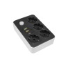 Prelungitor 4 prize schuko, 3 porturi USB, comutator, protectie suprasarcina, IP22, 2500W, 2m, ABS, alb