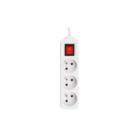 Prelungitor clasic, 3 prize, comutator ON/OFF, clasa protectie IP20, 3000W, 1.5 m, PVC, alb