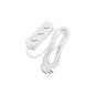 Prelungitor 3 metri, 3 prize standard, protectie suprasarcina, 3000W, alb, pentru spatii interioare Prelungitor 3 metri, 3 prize standard, protectie suprasarcina, 3000W, alb, pentru spatii interioare