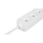 Prelungitor 3 metri, 3 prize standard, protectie suprasarcina, 3000W, alb, pentru spatii interioare Prelungitor 3 metri, 3 prize standard, protectie suprasarcina, 3000W, alb, pentru spatii interioare