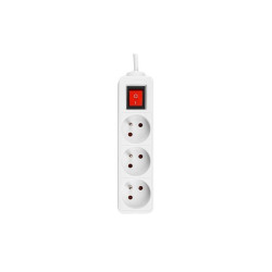 Prelungitor 3 prize standard, comutator, protectie suprasarcina, IP20, 3000W, 5m, PVC, alb