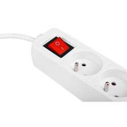 Prelungitor 3 prize standard, comutator, protectie suprasarcina, IP20, 3000W, 5m, PVC, alb