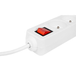 Prelungitor 3 prize standard, comutator, protectie suprasarcina, IP20, 3000W, 5m, PVC, alb