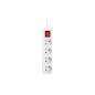 Prelungitor cu 4 prize, comutator ON/OFF, protectie suprasarcina, utilizare in interior, 3 m, PVC, alb