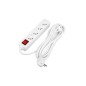 Prelungitor 4 prize standard, comutator, protectie suprasarcina, IP20, 3000W, 5m, PVC, alb