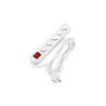 Prelungitor 5 prize standard, comutator, protectie suprasarcina, IP20, 3000W, 3m, PVC, alb