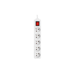 Prelungitor 5 prize standard, comutator, protectie suprasarcina, IP20, 3000W, 5m, PVC, alb