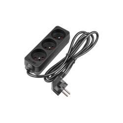 Prelungitor 3 prize standard, protectie suprasarcina, IP20, 3000W, 1,5m, PVC, negru