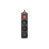 Prelungitor 3 prize standard, comutator, protectie suprasarcina, IP20, 3000W, 1,5m, PVC, negru