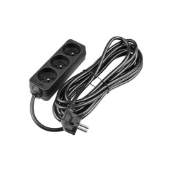 Prelungitor 3 prize standard, protectie suprasarcina, IP20, 3000W, 5m, PVC, negru