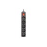 Prelungitor 5 prize standard, comutator, protectie suprasarcina, IP20, 3000W, 3m, PVC, negru