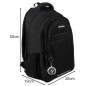 Rucsac calatorie, capacitate 30 litri, design ergonomic, negru, 50x28x19 cm