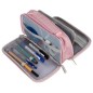 Penar cu 2 compartimente, extensibil, clapeta interioara tip organizator, 11x7x23 cm, roz Penar cu 2 compartimente, extensibil, clapeta interioara tip organizator, 11x7x23 cm, roz