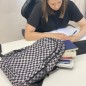 Rucsac elevi, capacitate 22 litri, 3 compartimente cu fermoar, geanta suplimentara, carouri alb-negru
