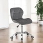 Scaun tapitat de birou, stil scandinav, baza cromata, inaltime reglabila, catifea, gri Scaun tapitat de birou, stil scandinav, baza cromata, inaltime reglabila, catifea, gri