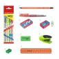 Suport instrumente de birou, echipat cu 9 piese, portocaliu neon