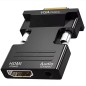 Convertor VGA D-SUB - HDMI 1.3, cablu jack inclus, full HD, 5V, negru Convertor VGA D-SUB - HDMI 1.3, cablu jack inclus, full HD, 5V, negru
