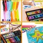 Trusa de pictura si desen, set creativ complet, 150 piese, valiza compartimentata, 6 ani+