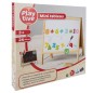 Tabla magnetica cu 2 fete, rama din lemn, markere, burete, accesorii incluse, inaltime 40 cm